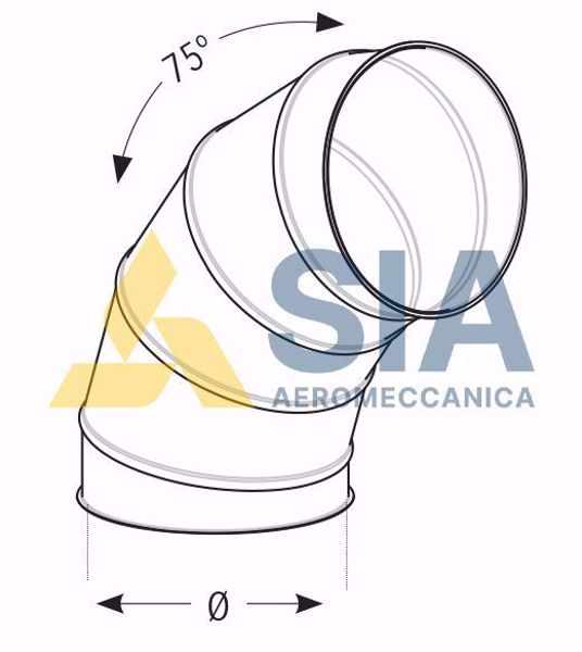 Immagine di CURVA 75 GRADI D 100 MM ZINCATA