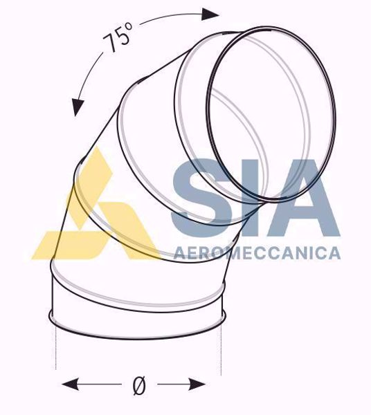 Picture of CURVA 75 GRADI D 150 MM ZINCATA