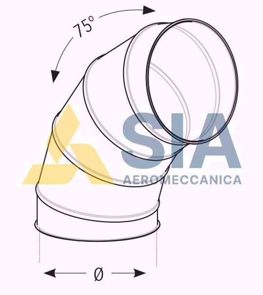 Picture of CURVA 75 GRADI D 200 MM ZINCATA