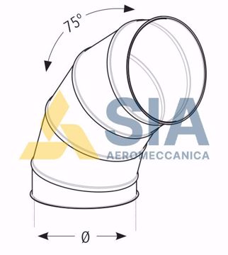 Immagine di Curva 75° complementari su deviazioni diam. 100 mm