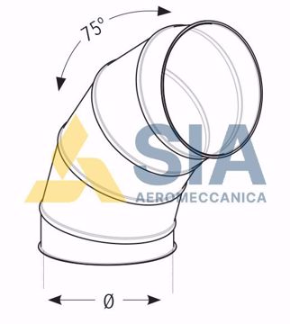 Immagine di Curva 75° complementari su deviazioni diametro 750 mm